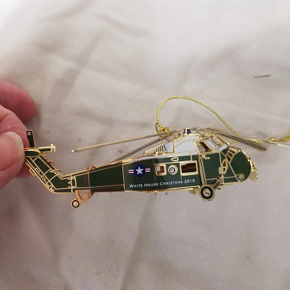 WHHA 2019 White House Christmas Ornament Eisenhower Helicopter Green Excellent